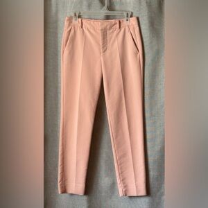 Zara•mid-rise straight-leg pants•extra small•cotton blend•powder pink/neutral